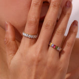 Sami Diamond Simulant Gold Ring